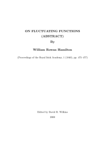 ON FLUCTUATING FUNCTIONS (ABSTRACT) By William Rowan Hamilton