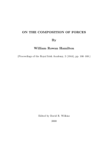ON THE COMPOSITION OF FORCES By William Rowan Hamilton