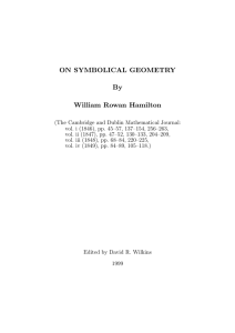 ON SYMBOLICAL GEOMETRY By William Rowan Hamilton