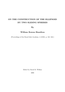ON THE CONSTRUCTION OF THE ELLIPSOID BY TWO SLIDING SPHERES By