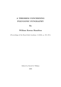 A THEOREM CONCERNING POLYGONIC SYNGRAPHY By William Rowan Hamilton