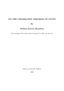 ON THE CELEBRATED THEOREM OF DUPIN By William Rowan Hamilton