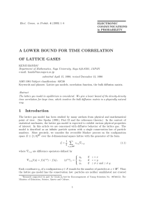 A LOWER BOUND FOR TIME CORRELATION OF LATTICE GASES