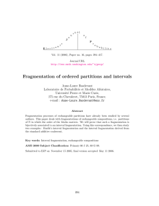 Fragmentation of ordered partitions and intervals