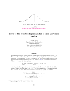Laws of the iterated logarithm for α-time Brownian motion Erkan Nane