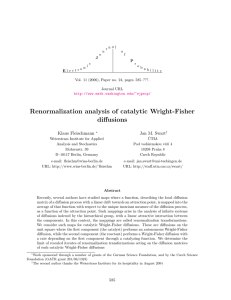 Renormalization analysis of catalytic Wright-Fisher diffusions Klaus Fleischmann Jan M. Swart