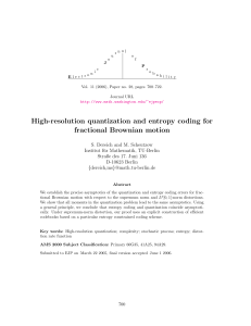 High-resolution quantization and entropy coding for fractional Brownian motion