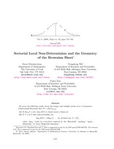Sectorial Local Non-Determinism and the Geometry of the Brownian Sheet