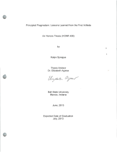 Principled  Pragmatism:  Lessons  Learned from  the ... An  Honors Thesis (HONR 499) by Kalyn  Sprague