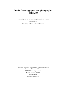 Daniel Denning papers and photographs SPEC.099