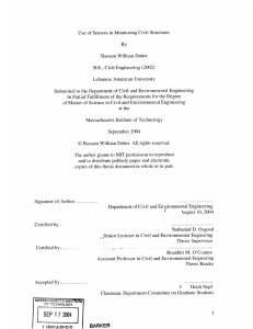 I Use  of Sensors  in Monitoring  Civil ... Bassam  William Daher B.E.,  Civil  Engineering  (2002)