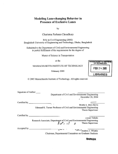Modeling  Lane-changing  Behavior in Charisma  Farheen  Choudhury