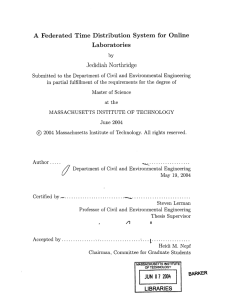 A  Federated  Time  Distribution  System ... Laboratories Jedidiah  Northridge