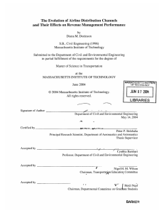 The  Evolution  of Airline Distribution Channels