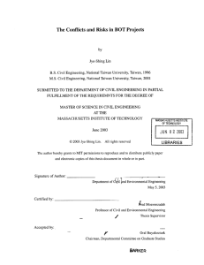 The  Conflicts  and Risks  in BOT ... JUN 2003 LIBRARIES