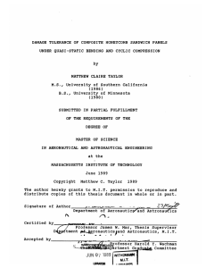 DAMAGE  TOLERANCE  OF  COMPOSITE  HONEYCOMB ... UNDER QUASI-STATIC  BENDING AND  CYCLIC COMPRESSION