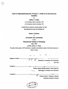 Onset  in Magnetoplasmadynamic  Thrusters:  A  Model ... Instability by Master of  Science