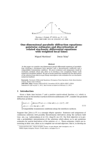 One-dimensional parabolic diffraction equations: pointwise estimates and discretization of