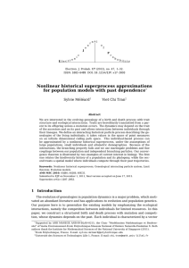 Nonlinear historical superprocess approximations for population models with past dependence Sylvie Méléard