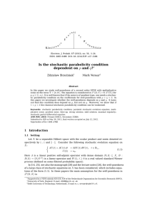 p q Is the stochastic parabolicity condition dependent on