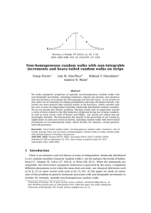 Non-homogeneous random walks with non-integrable Ostap Hryniv Iain M. MacPhee