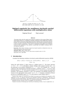 Optimal regularity for semilinear stochastic partial differential equations with multiplicative noise