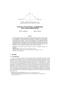 Systems of branching, annihilating, and coalescing particles Siva R. Athreya Jan M. Swart