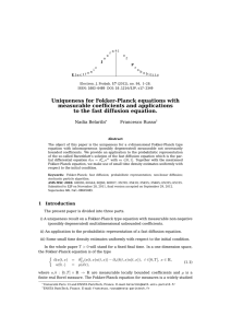 Uniqueness for Fokker-Planck equations with measurable coefficients and applications