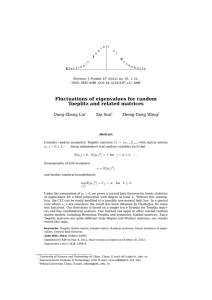 Fluctuations of eigenvalues for random Toeplitz and related matrices Dang-Zheng Liu Xin Sun
