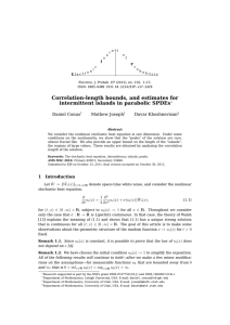 Correlation-length bounds, and estimates for intermittent islands in parabolic SPDEs Daniel Conus