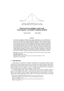 Point process bridges and weak convergence of insider trading models Umut Çetin