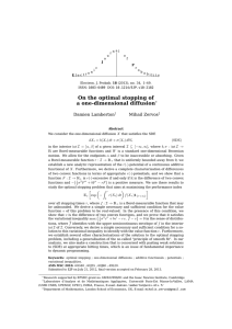 On the optimal stopping of a one-dimensional diffusion Damien Lamberton Mihail Zervos