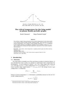 The critical temperature for the Ising model David Cimasoni Hugo Duminil-Copin