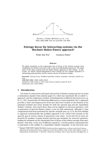 Entropy decay for interacting systems via the Bochner–Bakry–Émery approach Paolo Dai Pra