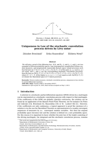 Uniqueness in Law of the stochastic convolution Zdzisław Brze´ zniak