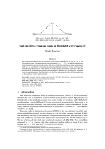 Sub-ballistic random walk in Dirichlet environment Élodie Bouchet ∗