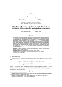 The stochastic wave equation in high dimensions: Marta Sanz-Solé André Süß