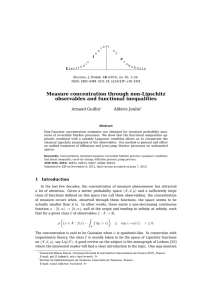 Measure concentration through non-Lipschitz observables and functional inequalities Arnaud Guillin Aldéric Joulin