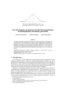On convergence of general wavelet decompositions of nonstationary stochastic processes Yuriy Kozachenko