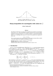 ` Sharp inequalities for martingales with values in Adam Ose ¸kowski