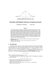 Insertion and deletion tolerance of point processes Alexander E. Holroyd Terry Soo ∗
