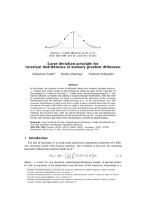 Large deviation principle for invariant distributions of memory gradient diffusions Sébastien Gadat