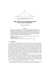 High points for the membrane model in the critical dimension Alessandra Cipriani ∗