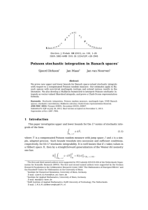 Poisson stochastic integration in Banach spaces Sjoerd Dirksen Jan Maas Jan van Neerven