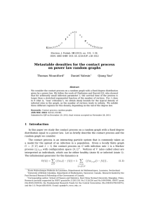 Metastable densities for the contact process on power law random graphs