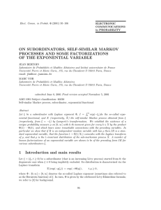 ON SUBORDINATORS, SELF-SIMILAR MARKOV PROCESSES AND SOME FACTORIZATIONS OF THE EXPONENTIAL VARIABLE