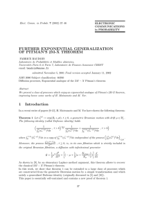 FURTHER EXPONENTIAL GENERALIZATION OF PITMAN’S 2M-X THEOREM