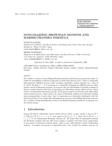 NONCOLLIDING BROWNIAN MOTIONS AND HARISH-CHANDRA FORMULA