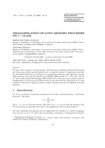 DISAGGREGATION OF LONG MEMORY PROCESSES ON C CLASS