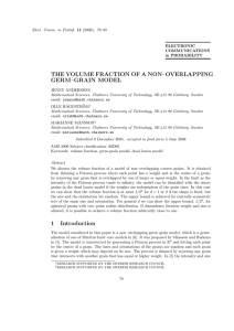 THE VOLUME FRACTION OF A NON–OVERLAPPING GERM–GRAIN MODEL